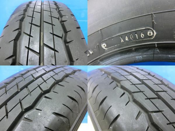 ハイエース 中古 夏タイヤ 4本 9.5分山 イボ残り DUNLOP SP175N 195/80R15 107/105 L LT 2016年製 キャラバン 8PR コミューター 岡崎_画像3