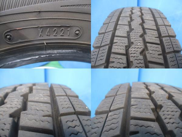 4本 バリ山!! 2021年製 中古 スタッドレス タイヤ ダンロップ WINTERMAXX SV01 155/80R14 88/86 N LT サクシードバン プロボックスバン_画像3