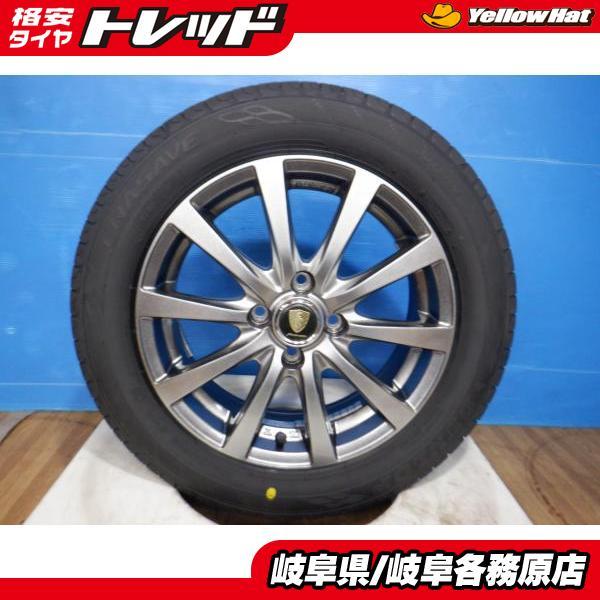 中古ホイール 新品夏タイヤ ユーロスピード 15x5.5J+40 4H100 + ダンロップ エナセーブ EC204 185/60R15 アクア ヴィッツ スイフト 等_画像1