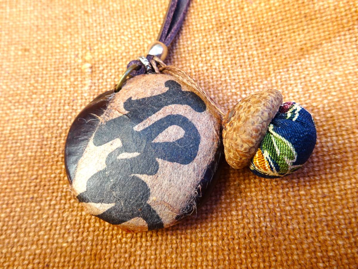 # free shipping #modama(. sphere ) one . trim necklace & strap old cloth acorn charm # Lucky beans handmade & original goods accessory 