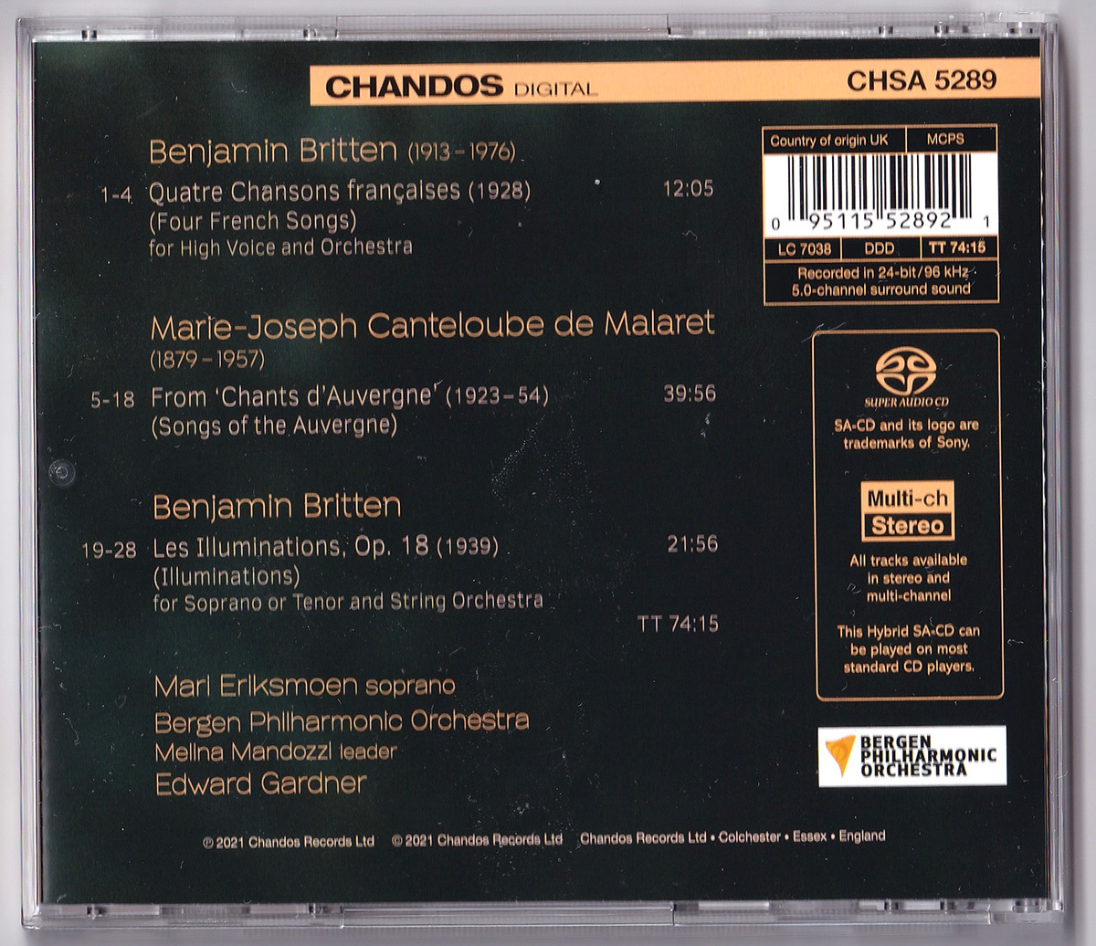 CHANDOS CHSA5289 Мали *e-liksmon, Edward * Gardner, bell gen Phil - - moni -, желтохвост тонн & can to lube : оркестровая музыка . сборник SACD