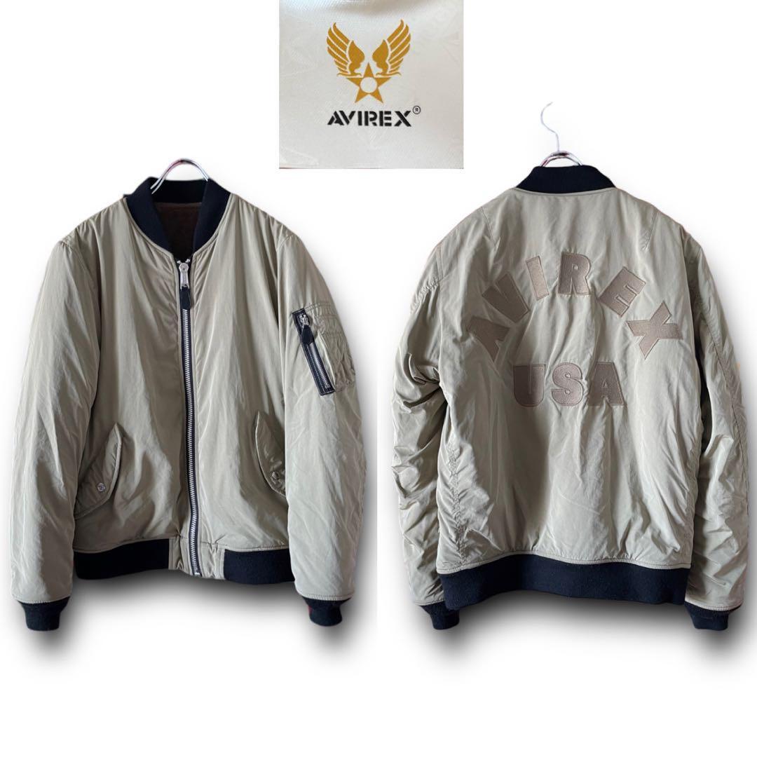 AVIREX アヴィレックス 内ボア アーチロゴ MA-1 リバーシブル ジャケット size M 6192245