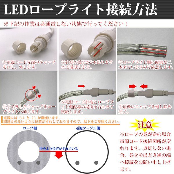 全国一律【送料無料】8パターン点滅電源ケーブル LEDロープライト イルミネーション チューブライト用 ◆PSE認証_画像4