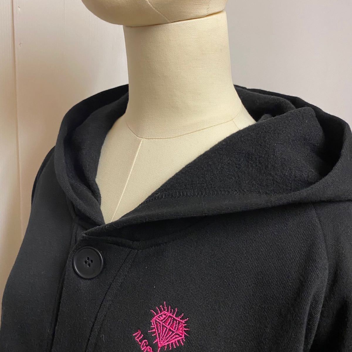 [ALGONQUINS] Logo embroidery la gran sweat Parker F/ Algonquins / free size / cardigan / with a hood ./ light weight / reverse side nappy 