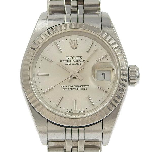 1円 稼働 ロレックス ROLEX 79174 F番 自動巻き デイトジャスト シルバー文字盤 SS/WG×SS/WG レディース 腕時計_画像1