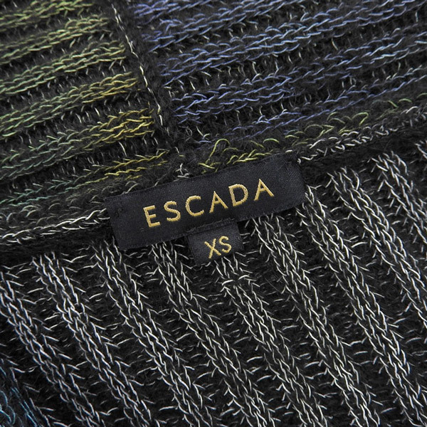 超美品 エスカーダ ESCADA ニット カーディガン 黒金タグ 高級 サイズXS レディース 284420_画像7