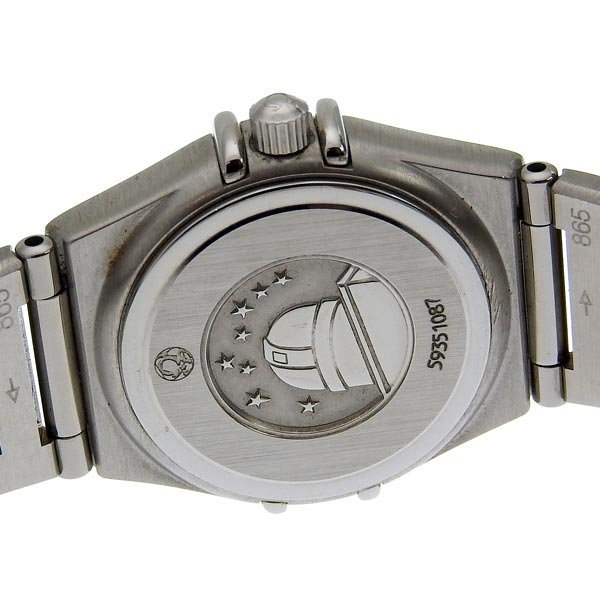 1円 不動 ジャンク オメガ OMEGA クオーツ コンステレーション ネイビー系文字盤 ダイヤモンドベゼル SS×SS レディース 腕時計_画像4