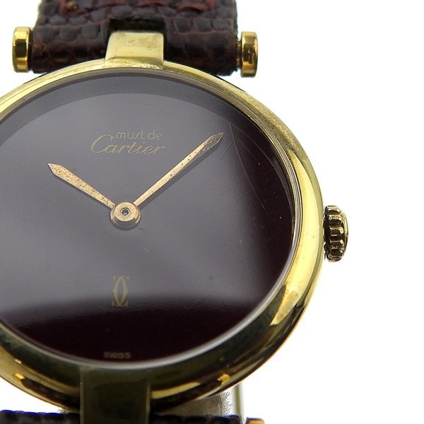 1円 ジャンク品 カルティエ Cartier ヴァンドーム クォーツ パーツ取り用 腕時計 [JA111]_画像3