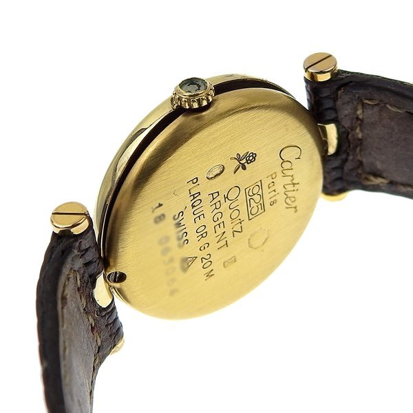 1円 ジャンク品 カルティエ Cartier ヴァンドーム クォーツ パーツ取り用 腕時計 [JA111]_画像4