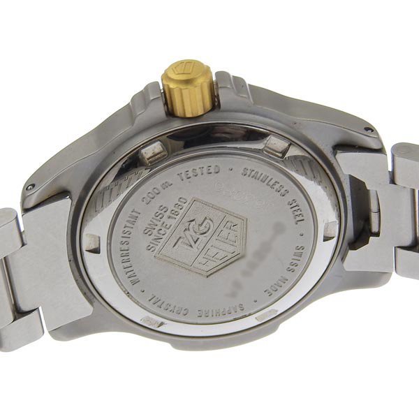 1円 稼働 美品 タグホイヤー TAG HEUER WF1420-0 クオーツ プロフェッショナル シルバー文字盤 SS×SS レディース 腕時計_画像4