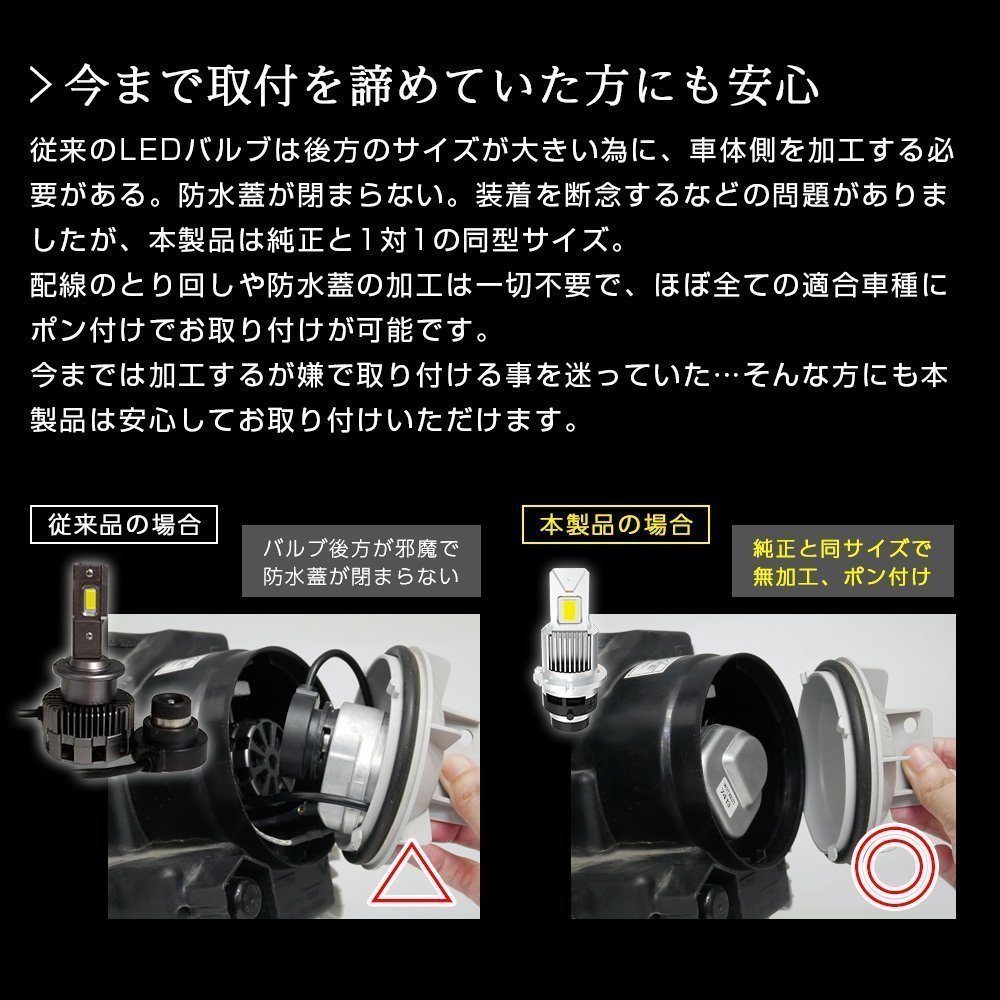 【!!】純正HIDを次世代ポン付けLEDに交換で光量UP! マツダ CX-5 KE##W H24.2~H26.12 信玄LED 兜 D4S 車検対応 不適合なら返金!!_画像4