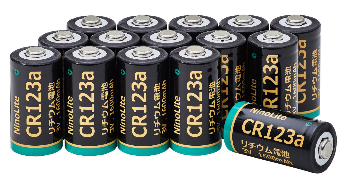 15個セット NinoLite CR123a リチウム電池 大容量1600ｍAh スマートロック 電動玄関ロック ヘッドライト 観測器 フィルムカメラ 等_画像1