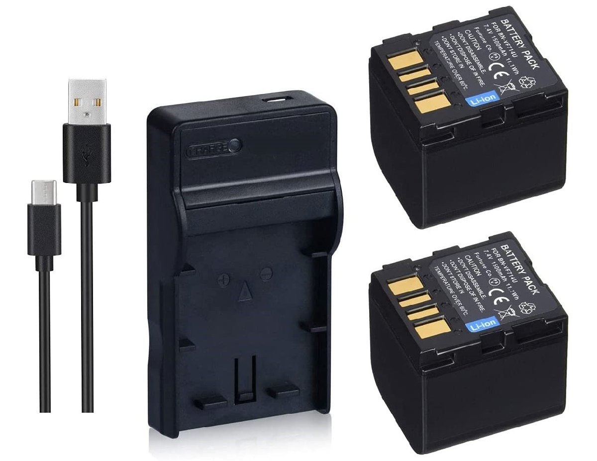 USB充電器 と バッテリー 2個セット DC32 と Victor 日本ビクター BN-VF714 互換バッテリー_画像1