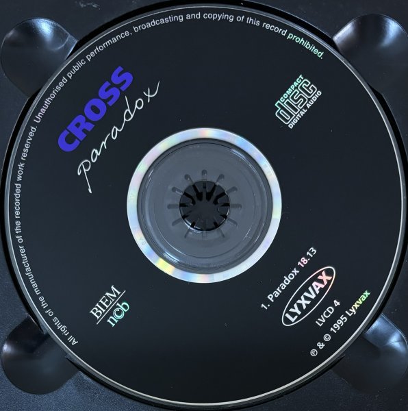 ◎CROSS / Paradox ( Sweden産Symphonic Melodic Rock/Hansi Cross ) ※SW盤MAXI-CD/ 1曲18分 ※Digipak仕様【 LYXVAX LVCD 4 】1995年発売_画像6