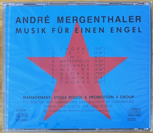 ◎ANDRE MERGENTHALER/Musik Fur Einen Engel( Univers Zero~Art Zoyd/ Experimentalお経風Vo ) ※独盤CD/レア/未開封【 ER 0001】93年発売_画像2