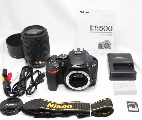 【新品級の超美品 1785ショット・SDカード付き】Nikon ニコン D5500 AF-S 55-200mm VR_画像1