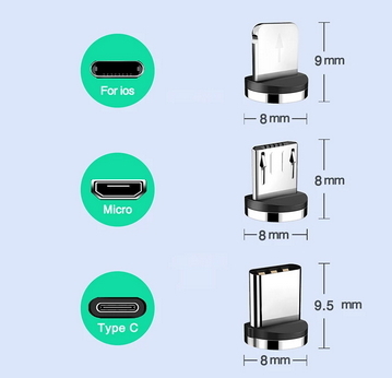 選択自由 マグネット式充電ケーブル用 コネクタ端子1個 Micro USB Type-C Iphone ライトニング 磁気 磁石 防塵 着脱式_画像7