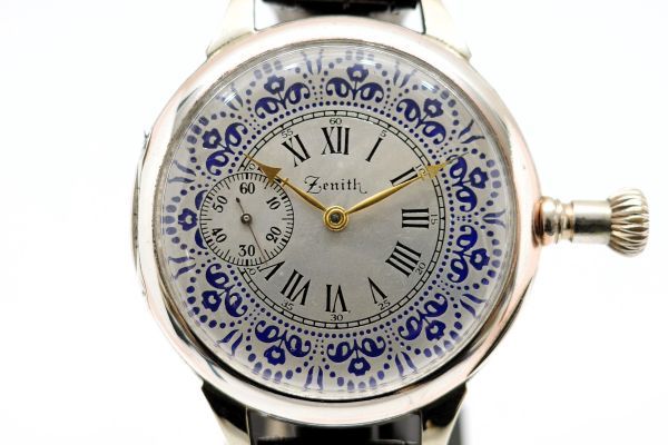 1335　ZENITH 6 GRAND PRIX 15RUBIS　　　ゼニス 懐中時計型腕時計 ローマンインデックス 0.800刻印 銀無垢 銀製 機械式 手巻き 1900年代_画像2