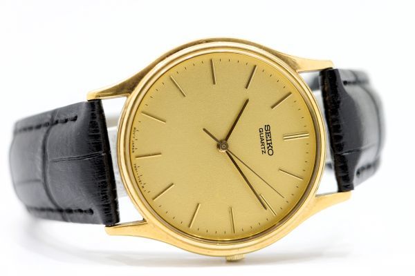 19　SEIKO QUARTZ　　7N01-7041　　セイコー クォーツ バーインデックス ゴールド文字盤 メンズ 腕時計 ビンテージ_画像3