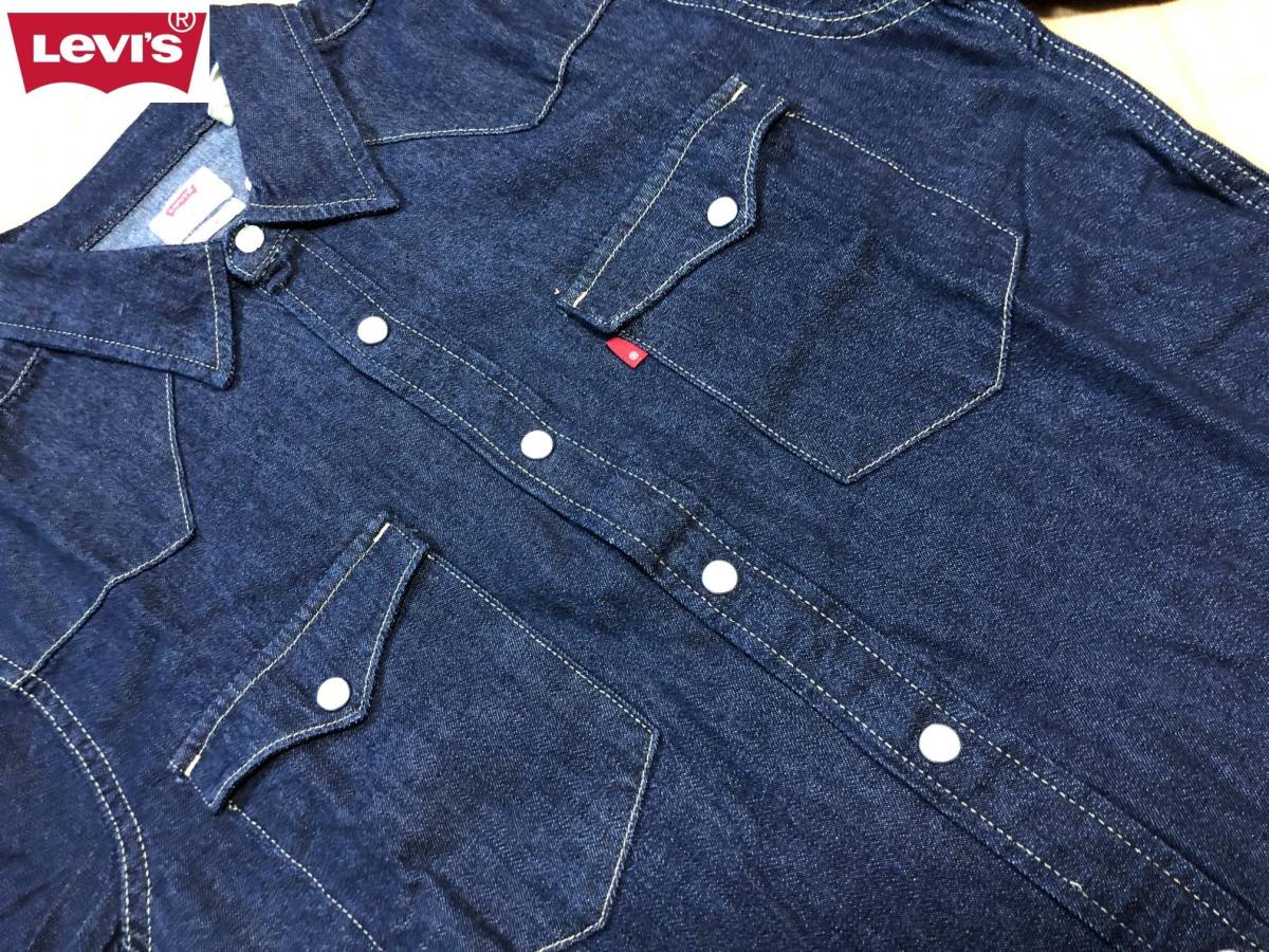 Levis(リーバイス)秋冬 デニムウエスタン 長袖シャツ 86621-0000 ＵＳサイズＳ(日本サイズ約Ｍ)_画像1