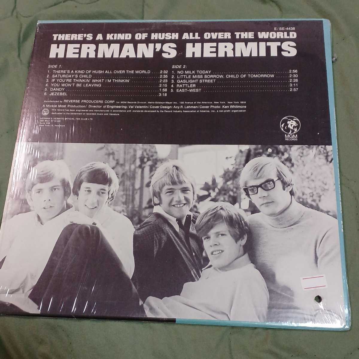 シュリンク付米MGM盤LP★ ハーマンズ・ハーミンツ/Herman's Hermits★1967年5th『There's a Kind of Hush All Over the World』Carpentersの画像2