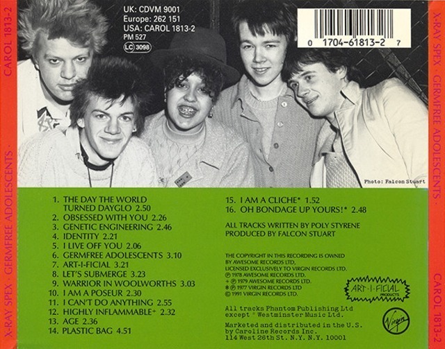 ＊中古CD X-RAY SPEX/GERMFREE ADOLESCENTS 1979年作品1st 英国パンクロック P.I.L CLASH DAMNED VIBRATORS U.K SUBS the slits SHAM69_画像2