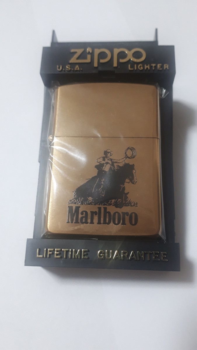 未使用 Marlboro Zippo SOLID BRASS マルボロジッポー ソリッドブラス