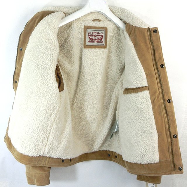 【未使用品/少し欠点あり】リーバイス LEVIS ジャケット ボア モコモコ メンズ サイズ（S）LM8RS407 TAN ライトブラウン_画像7