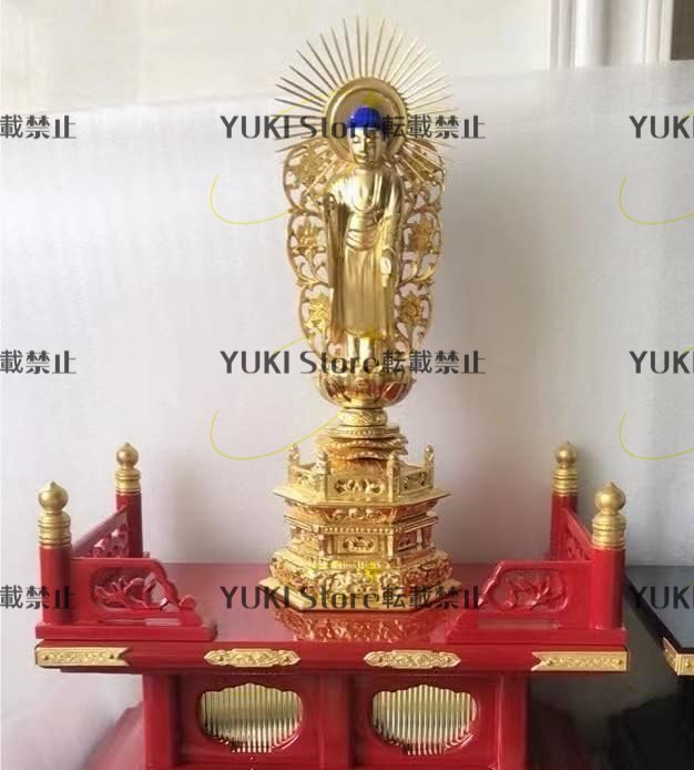 仏像 西立弥陀 立像 本尊 浄土真宗西本願寺派木彫 仏具 六角台座 仏像 西立弥陀 立像 本尊 浄土真宗西本願寺派木彫 仏具 六角台座