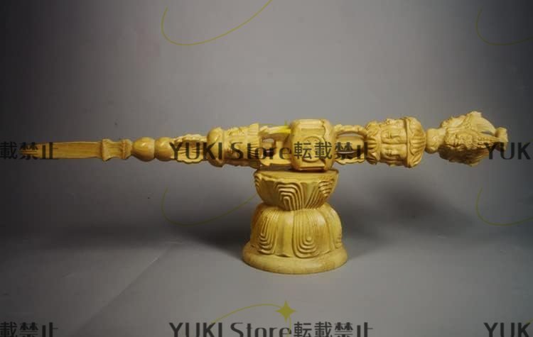 密教法具 寺院仏具 穢迹金鋼杵 木彫仏具 手道具・金剛杵高さ16.5cm (Color : A)_画像2