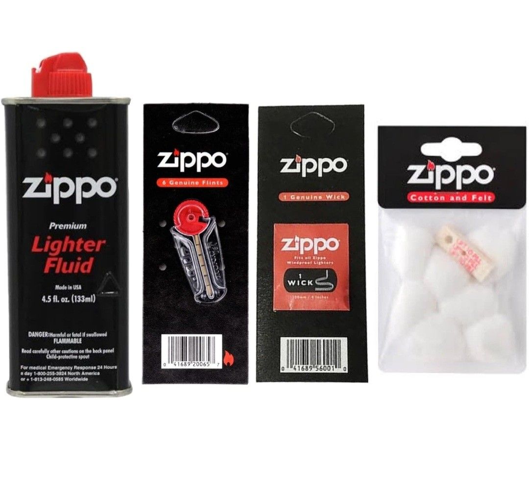新品未使用ジッポ ZIPPO  オイル小缶　フリント(着火石) ウィック(替え芯)　コットン＆フェルト