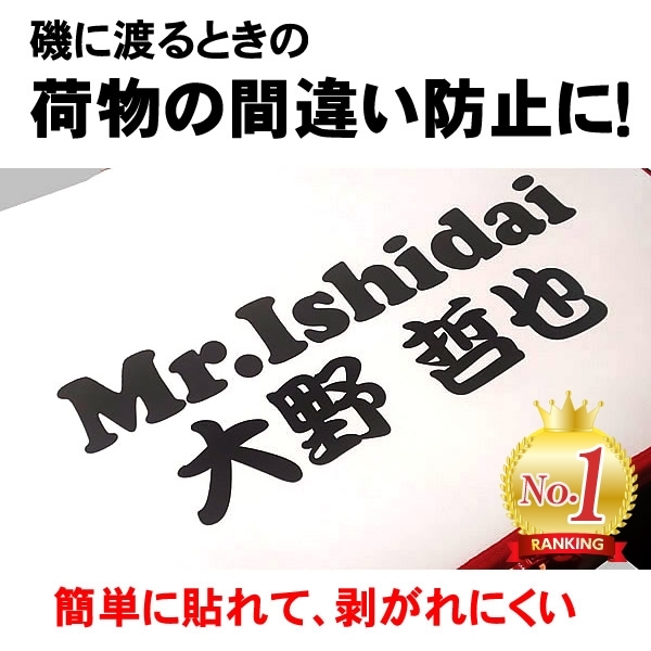 バッカン用ネームステッカー Lサイズ（横25㎝）　　解説書・クリーナー付_画像2