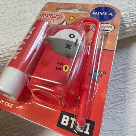 匿名配送 送料無料 海外限定 NIVEA × BT21 ニベア リップ BTS コラボ レッド PEACHY C&E TATA&VAN タタ&バン 防弾少年団 K-pop 日本未発売