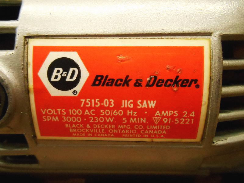 〇 B&D ブラックアンドデッカー ブラック＆デッカー 7515-03 JIG SAW ジグソー 電気のこぎり 電のこ 電ノコ ノコギリ のこぎり 鋸 切断機_画像10