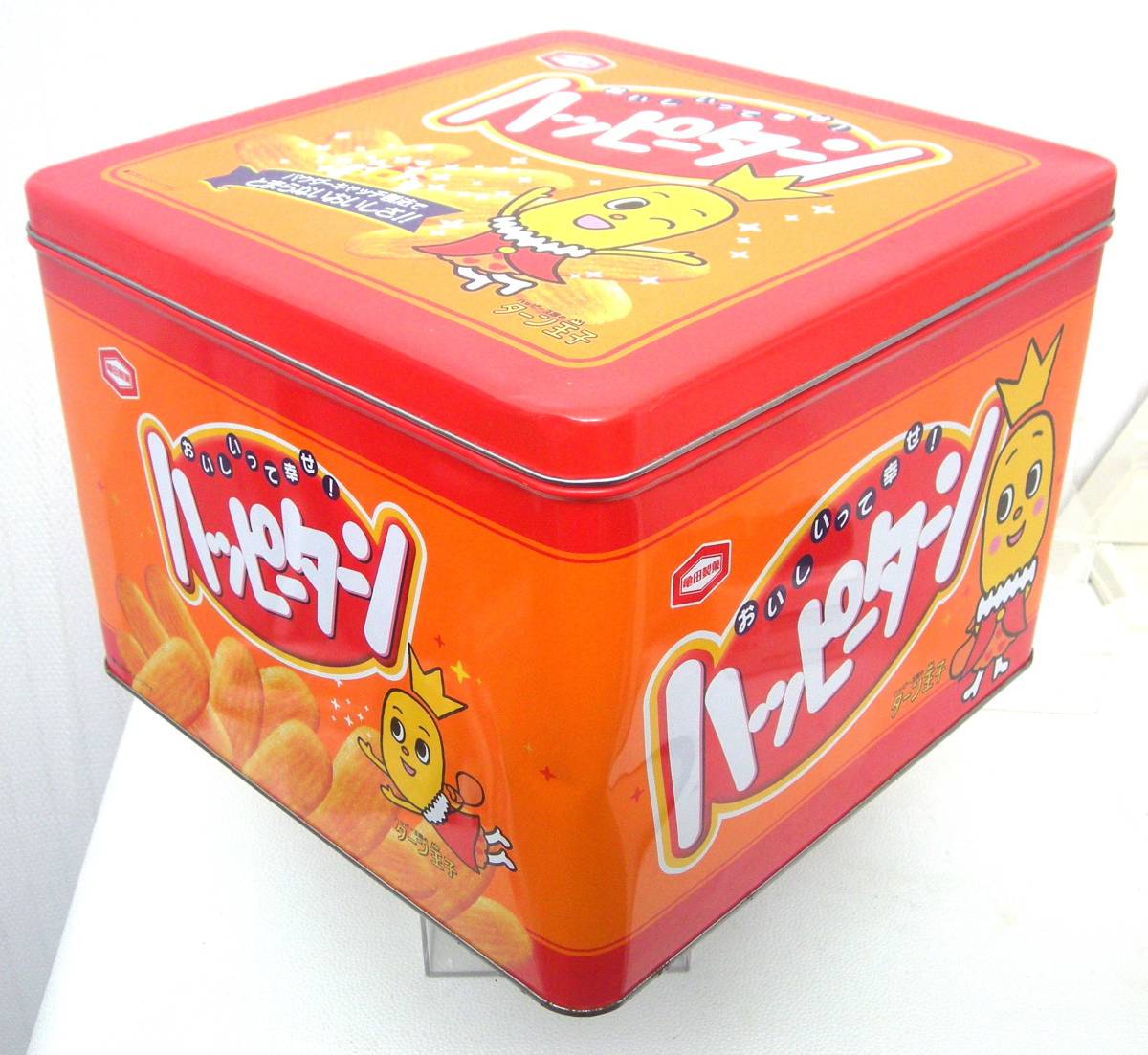 亀田製菓 アジカル ハッピーターン スチール缶 空缶です_画像1
