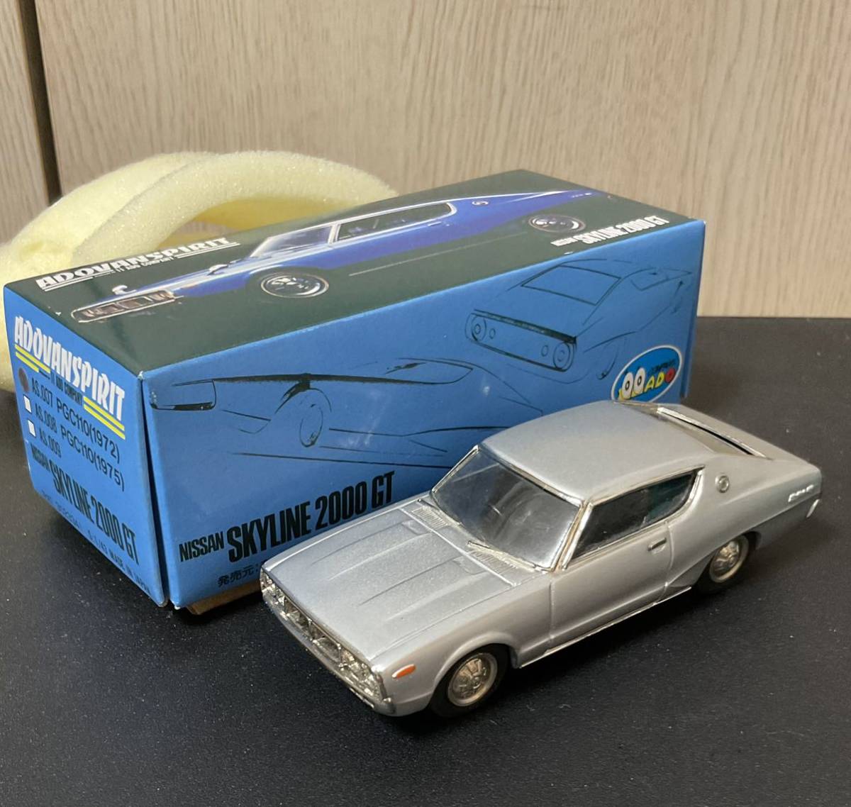 レア♪1/43アドバンスピリット日本製ケンメリスカイライン前期型HT2000GT(1972)銀メタ(アンチモニー製)♪日産,ニッサン,NISSAN SKYLINE_画像1