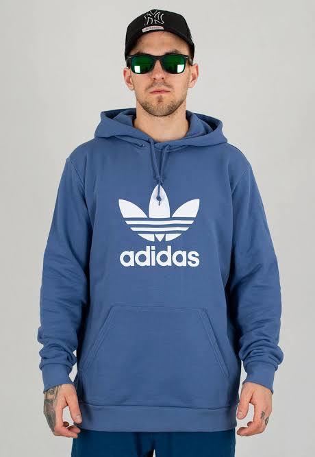 1円〜 新品 adidas originals アディダスオリジナルス トレフォイル パーカー XLsize 紺 白 裏毛 フード ロゴ 定番 人気カラー スウェット_画像7