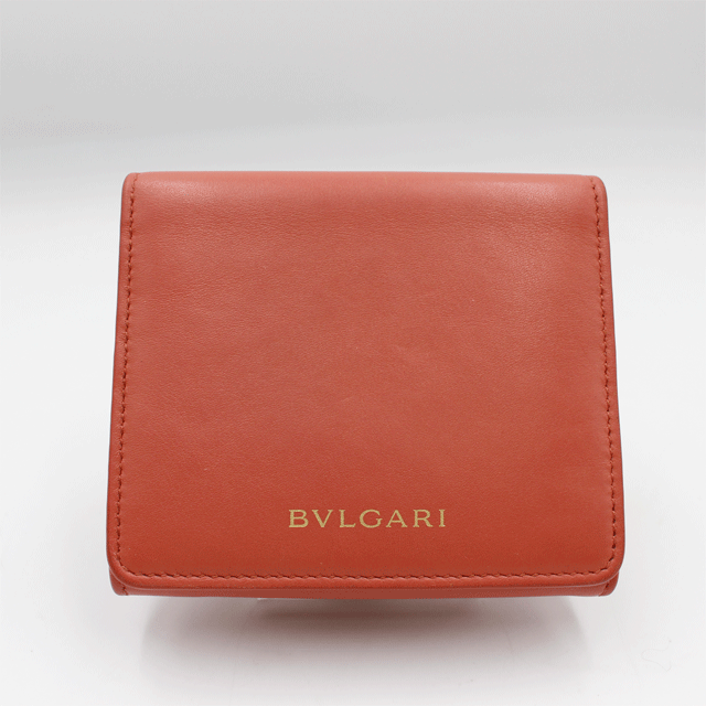 BVLGARI　ブルガリ ３つ折り財布　286818　レザー コーラル_画像2