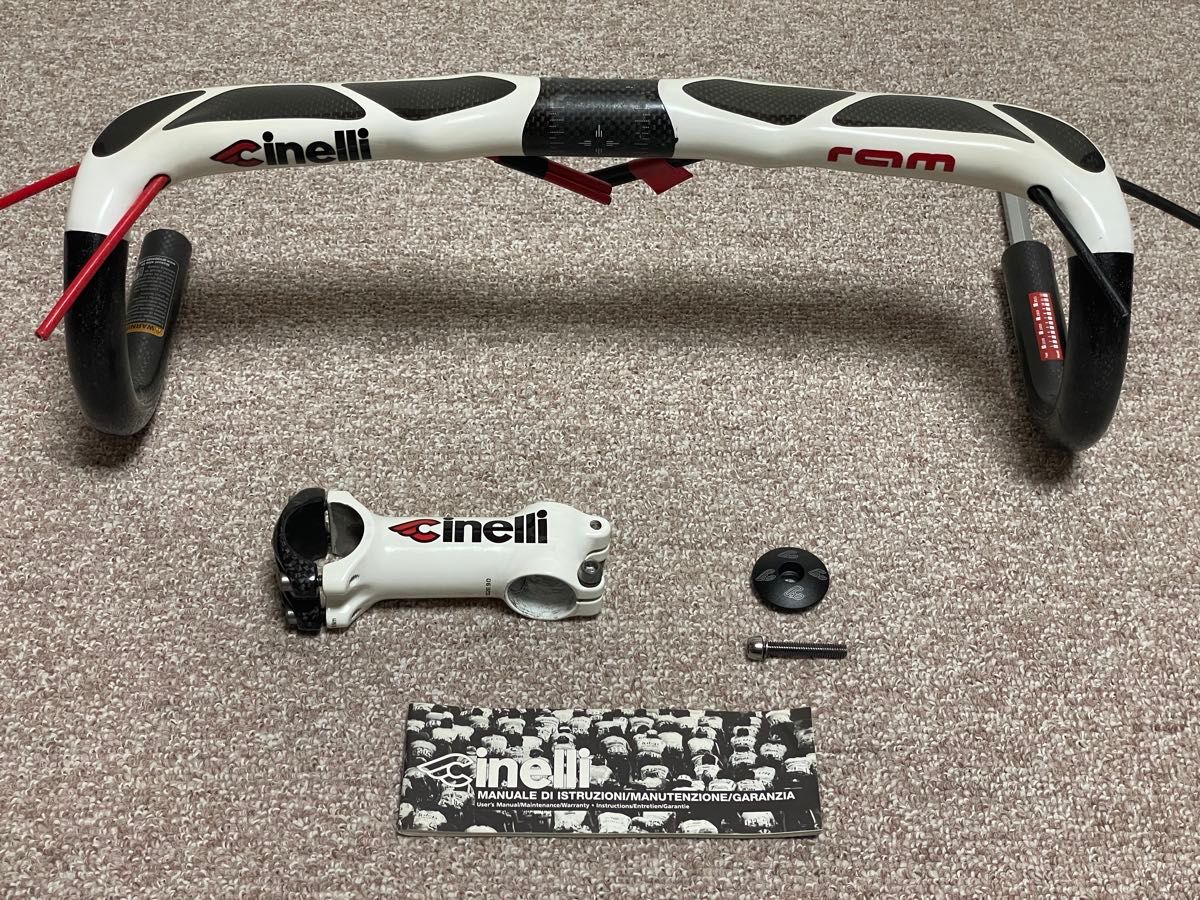Cinelli (チネリ) RAMラムホワイト カーボンハンドル 420mm Cinelli (チネリ) RAMラムホワイト カーボンハンドル 420mm
