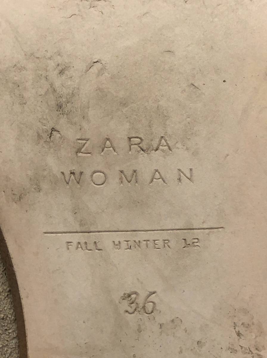 ZARA WOMEN ブーティ スタッズ スエード サイズ 36 約23cm ベージュxブラウンｘゴールド レディース 23121202_画像7