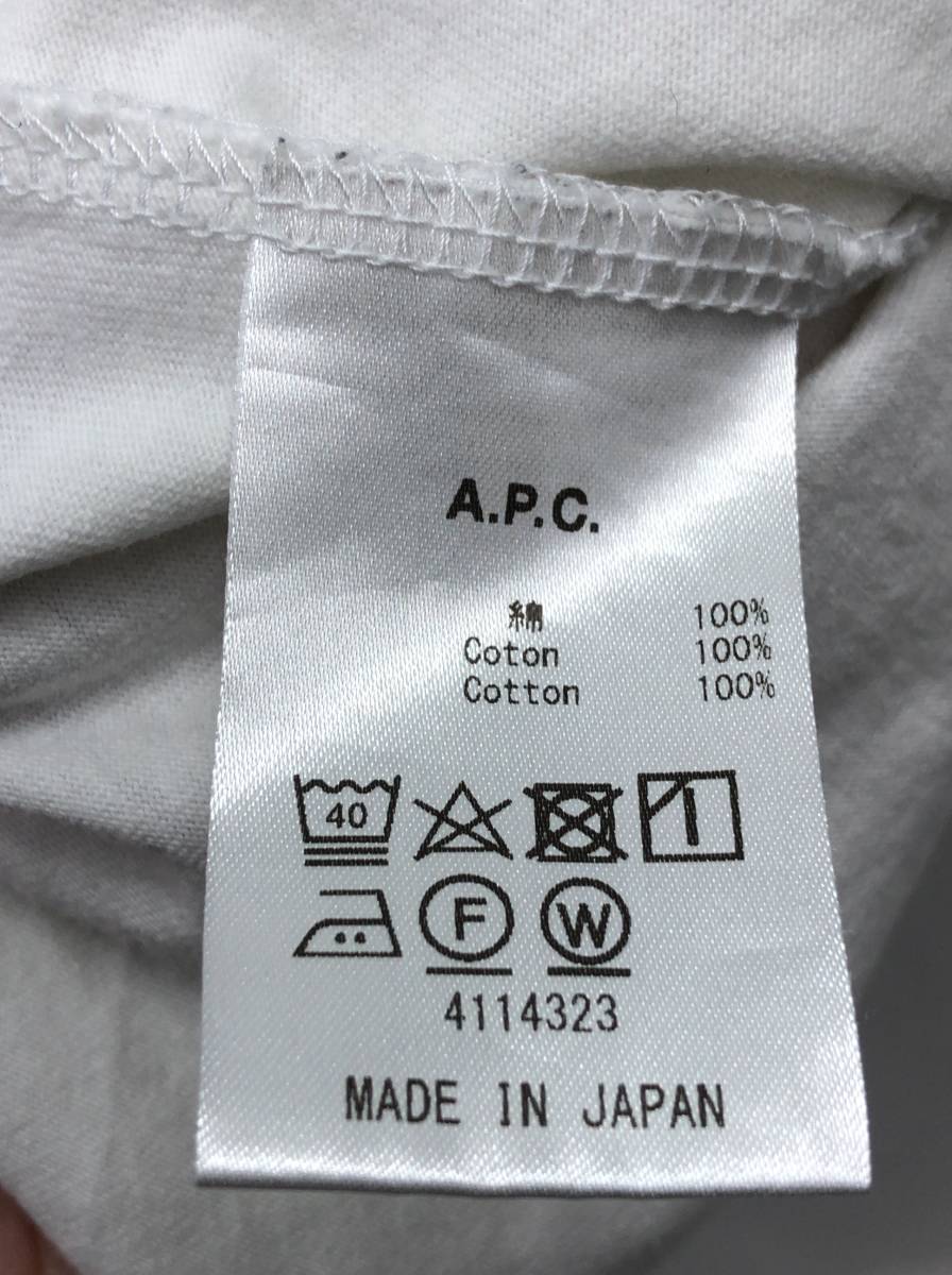  A.P.C. T-shirt A.P.C. short sleeves S white Logo embroidery lady's men's unisex 23121802