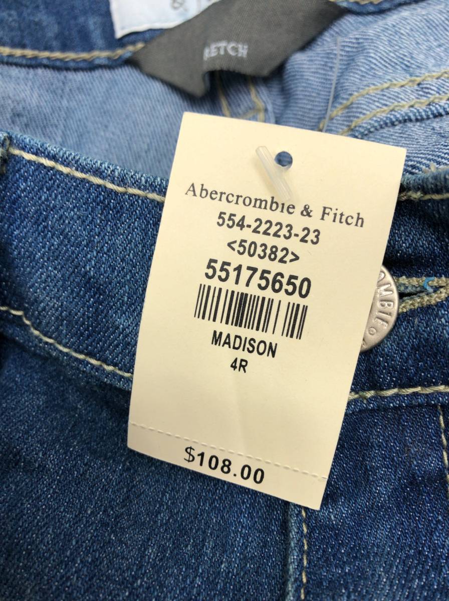 アバクロ Abercrombie&Fitch ブーツカット ジーンズ レディース 4R サイズ ライトブルー系 MADISON 23122501_画像6