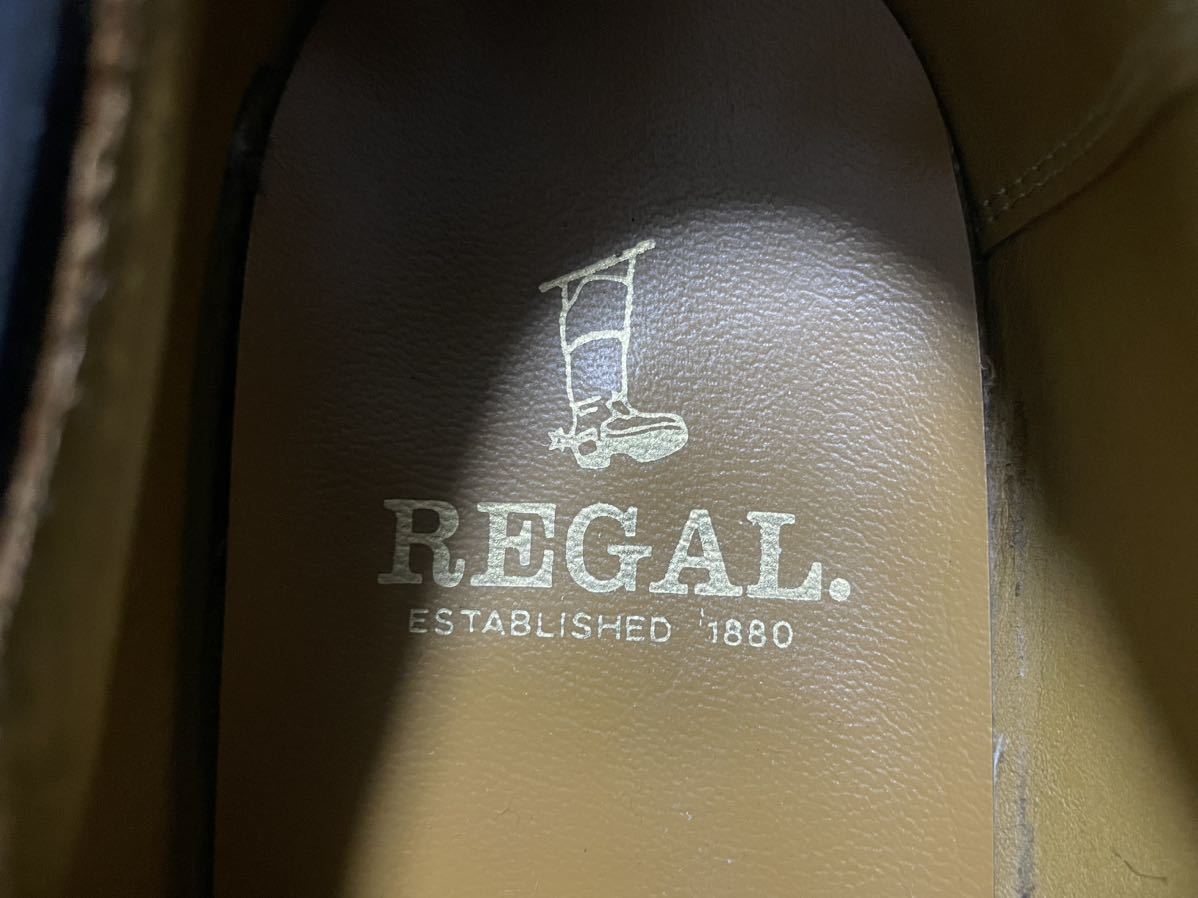 極美品 REGAL リーガル 5J 6660 2504676 25.5cm レザーシューズ ビジネスシューズ プレーントゥ 革靴 本革 外羽根式 メンズ_画像8
