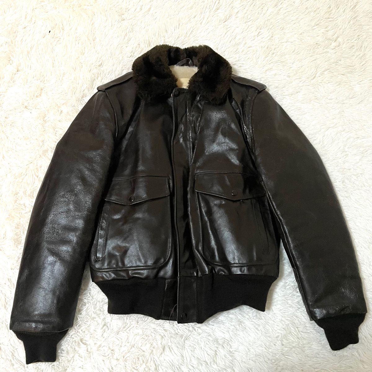 極美品 Schott ショット G-1フライトジャケット レザー 襟ボア 極美品 Schott ショット G-1フライトジャケット レザー 襟ボア