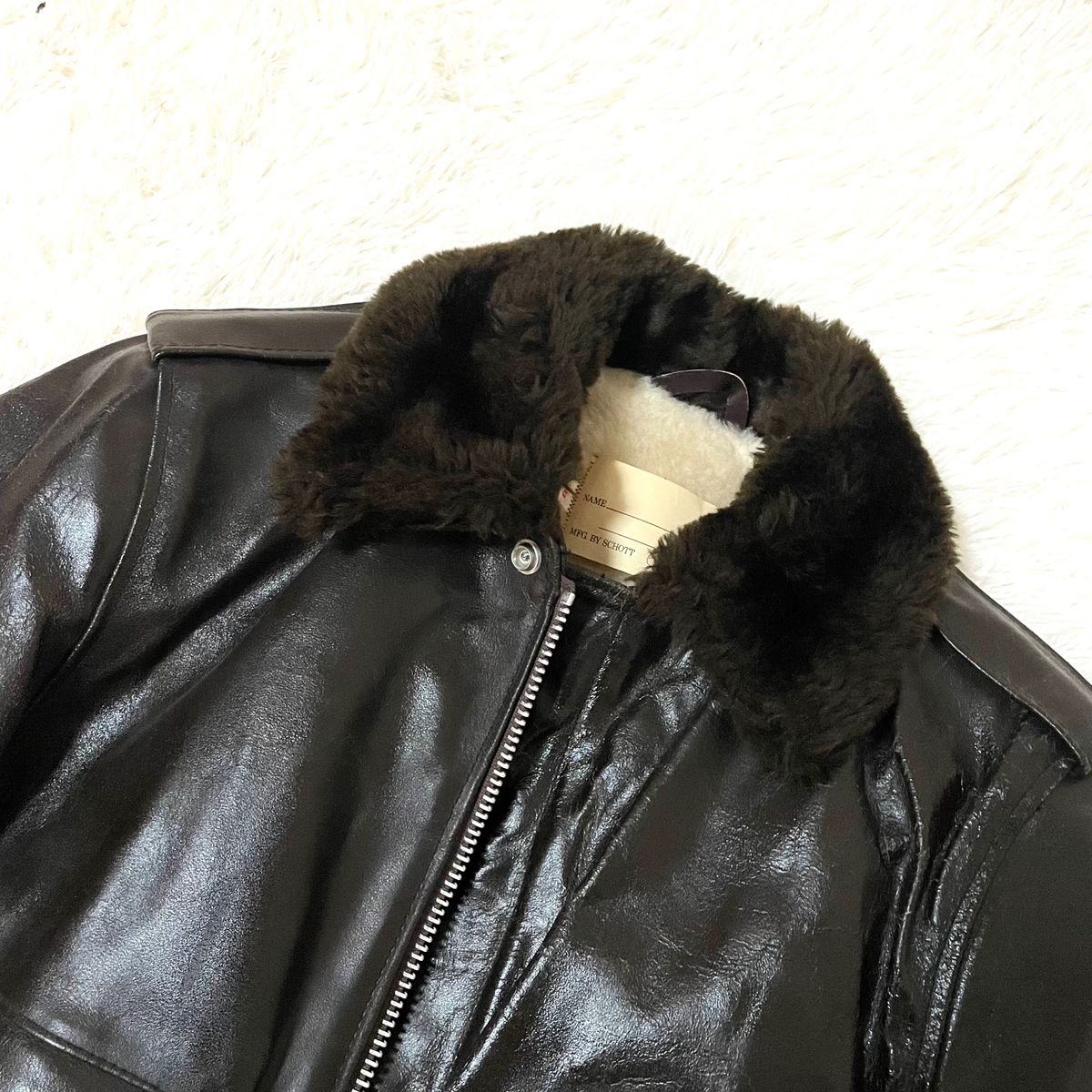 極美品 Schott ショット G-1フライトジャケット レザー 襟ボア 極美品 Schott ショット G-1フライトジャケット レザー 襟ボア