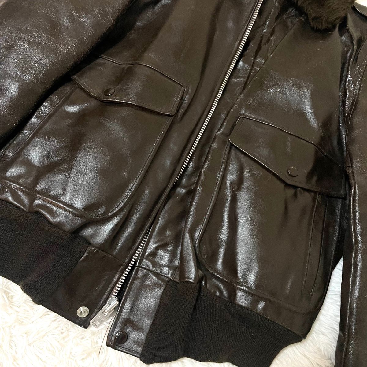 極美品 Schott ショット G-1フライトジャケット レザー 襟ボア 極美品 Schott ショット G-1フライトジャケット レザー 襟ボア