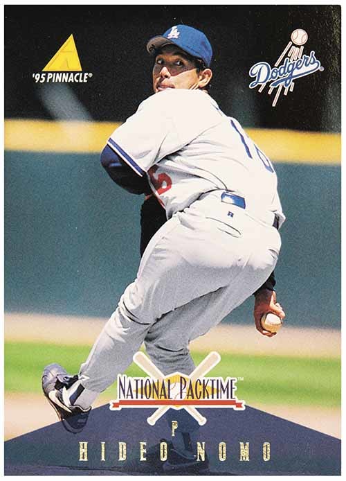 即決! 1995 野茂英雄 MLB Pinnale National Packtime カード #3_画像1