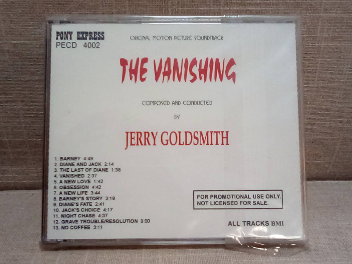 新品未開封　The Vanishing　失踪　サントラCD　プロモ限定盤　ジェリー・ゴールドスミス　サウンドトラック　スコア　映画　ost　送料無料_画像2