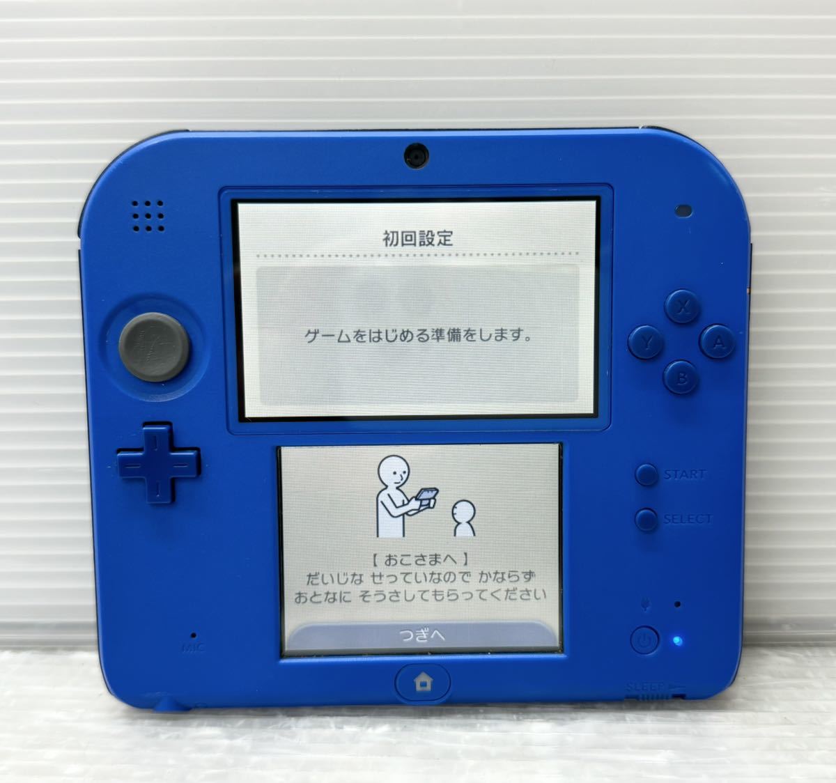 Nintendo ニンテンドー2DS (FTR-001) ブルー 本体のみ 付属品なし 初期化済み 純正ACアダプタ付き 中古動作確認済み