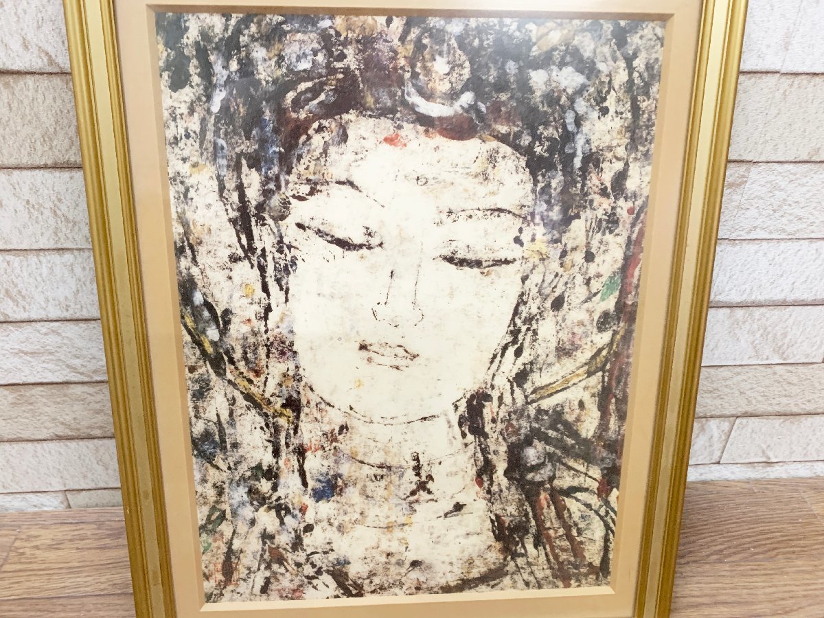 孔柏基 天恵 観音様 開運絵画 インテリア 額装 壁掛け 幸福 絵画 美術 タリズマニックアート 風水 額寸41.5cm×32.5cm_画像2